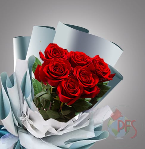 Wrapped 6 Roses