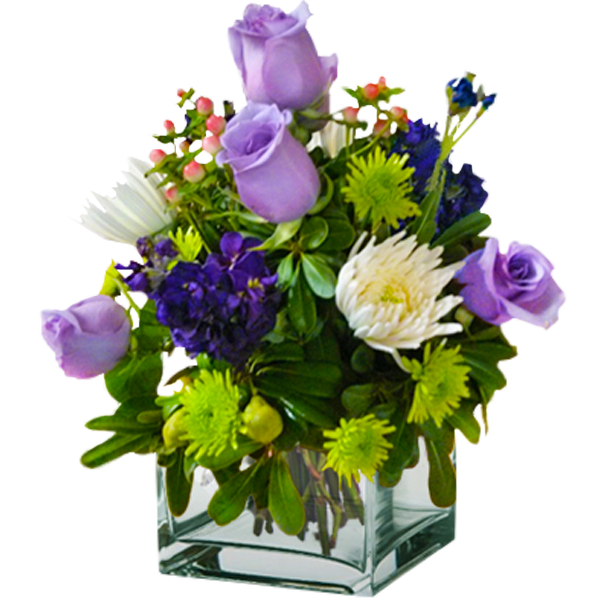 Cube with Lavender Roses