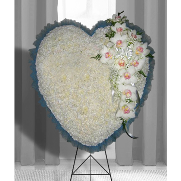 Heart with Orchid Cross