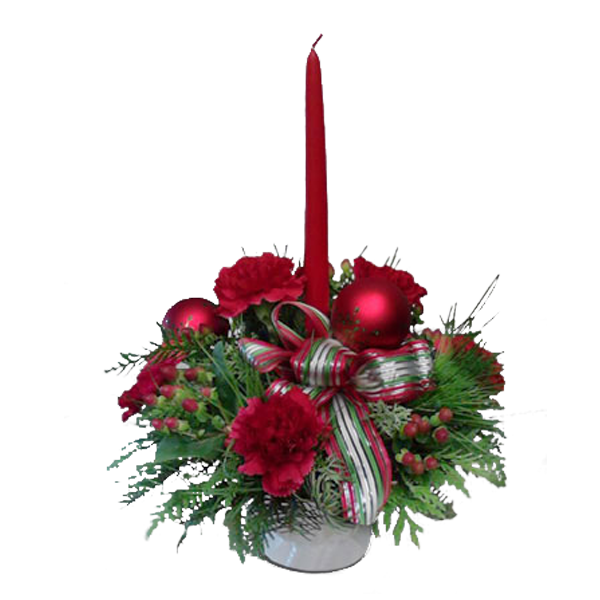 Single Candle Holiday Centerpiece