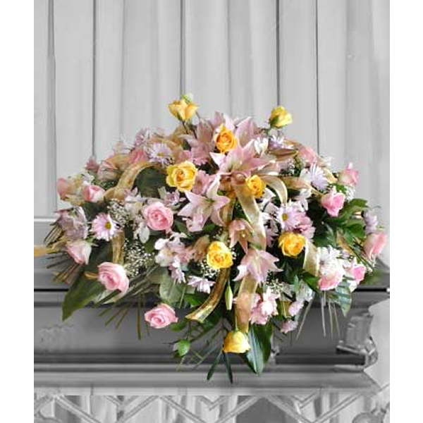 Pink & Yellow Casket Spray