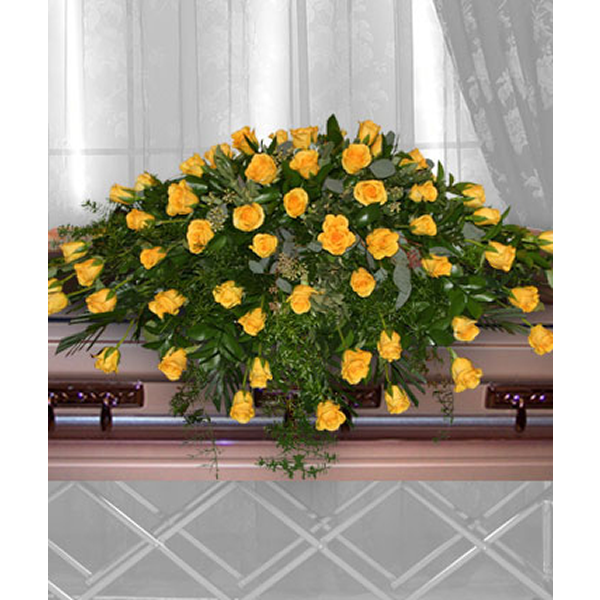 Yellow Rose Casket Spray