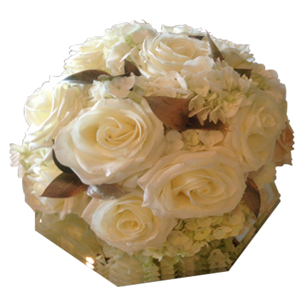 Copper & White Wedding Centerpiece